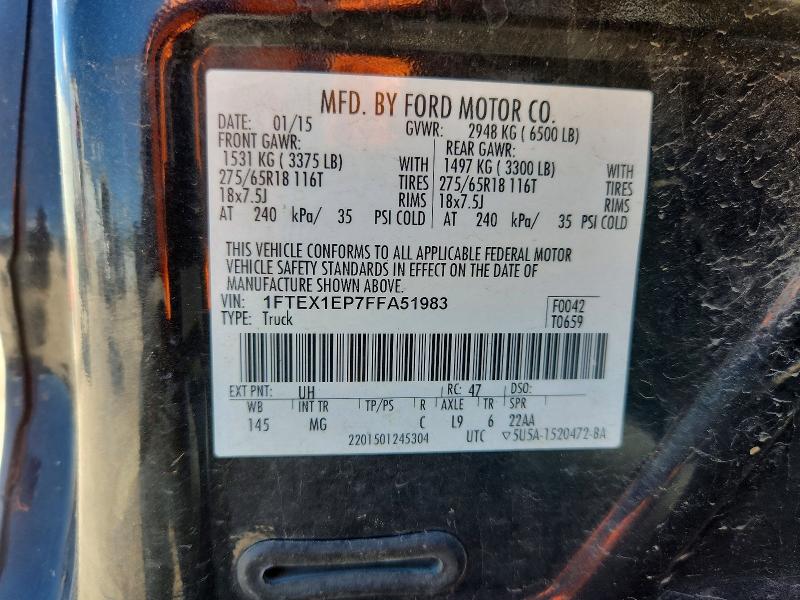 Продаж на аукціоні авто 2015 Ford F150, vin: 1FTEX1EP7FFA51983, номер лоту: 53259076