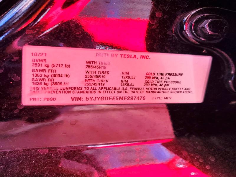 Продажа на аукционе авто 2021 Tesla Model Y, vin: 5YJYGDEE5MF297476, номер лота: 52173366