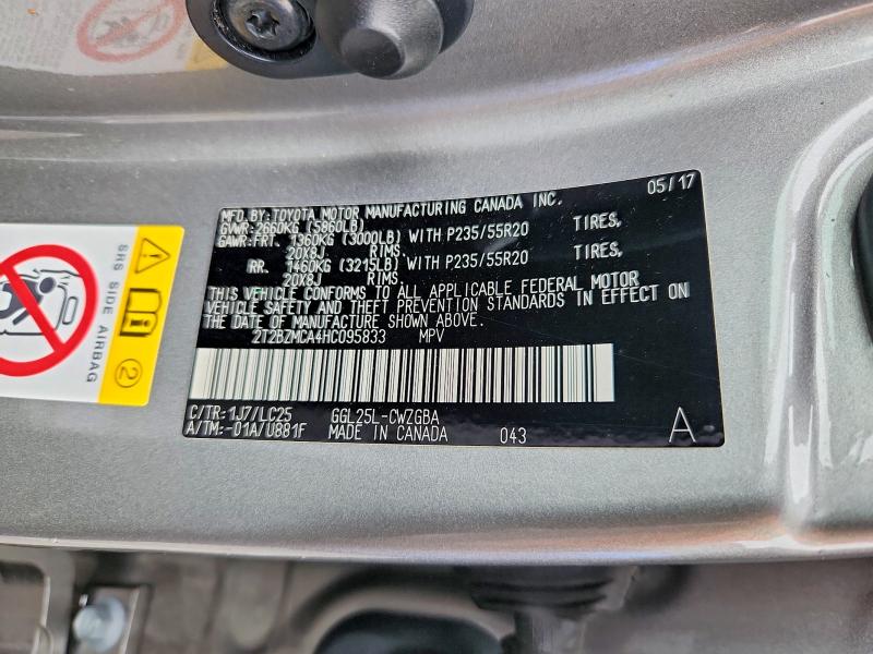Aukcja sprzedaży 2017 Lexus Rx 350, vin: 2T2BZMCA4HC095833, numer aukcji: 53950246