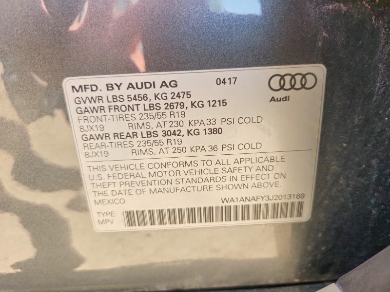 Продажа на аукционе авто 2018 Audi Q5, vin: WA1ANAFY3J2013169, номер лота: 55354276