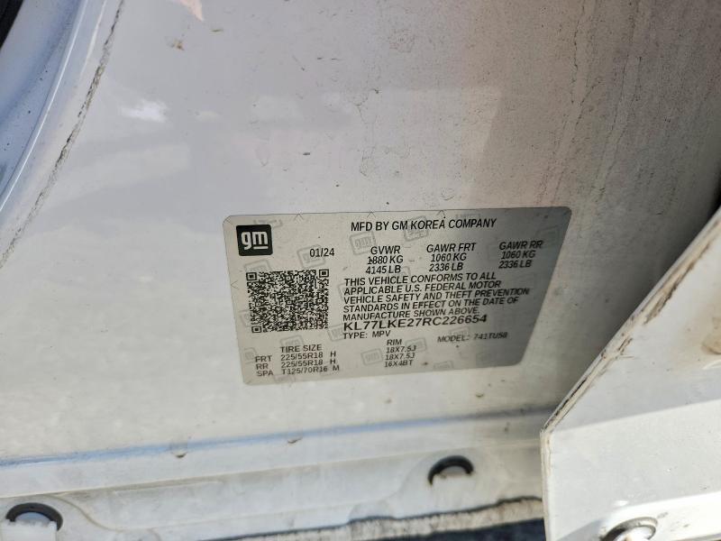 2024 Chevrolet Trax მანქანა იყიდება აუქციონზე, vin: KL77LKE27RC226654, აუქციონის ნომერი: 55112396