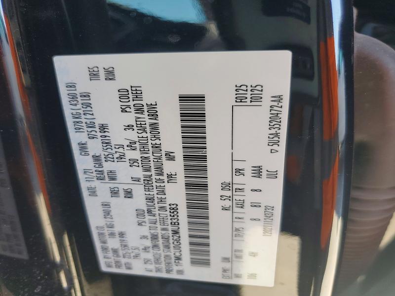Продажа на аукционе авто 2021 Ford Escape, vin: 1FMCU0G62MUB35583, номер лота: 53129846