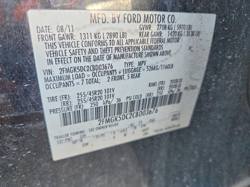 2012 Ford Flex მანქანა იყიდება აუქციონზე, vin: 2FMGK5DC2CBD03676, აუქციონის ნომერი: 54423626