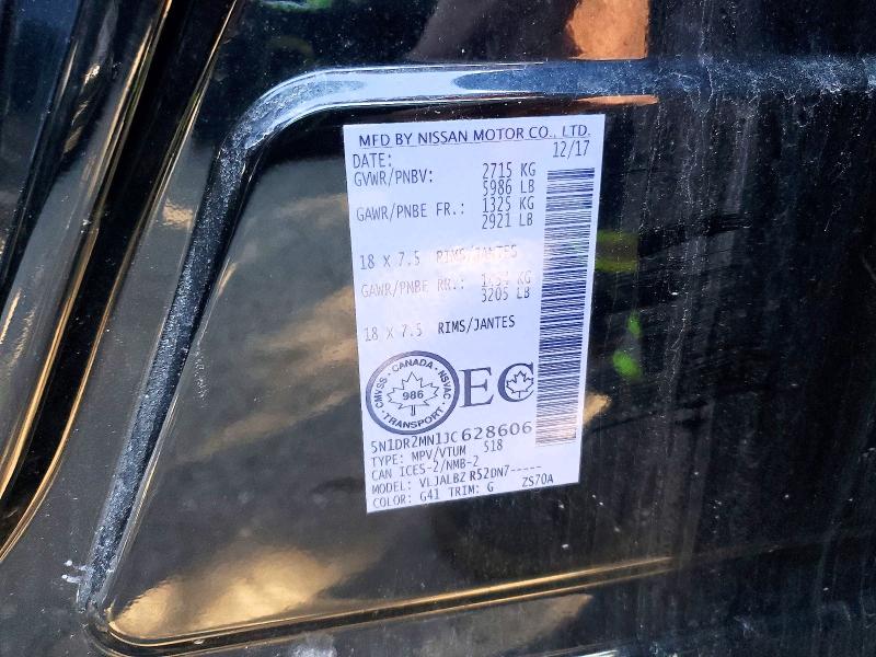 Aukcja sprzedaży 2018 Nissan Pathfinder, vin: 5N1DR2MN1JC628606, numer aukcji: 54395166