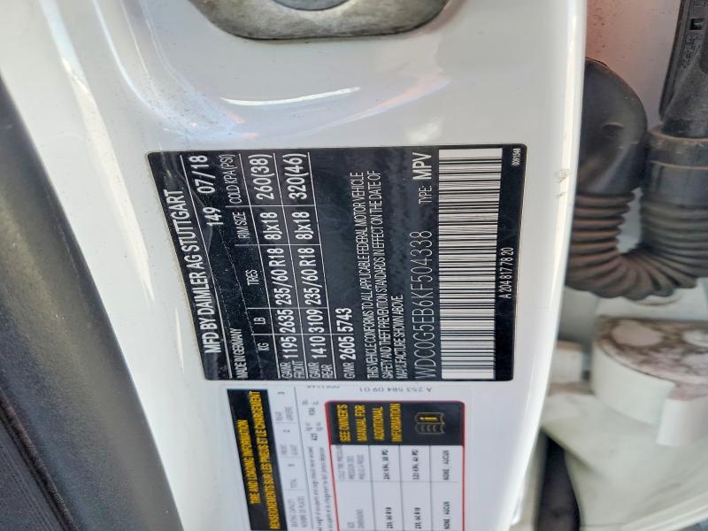 Продажа на аукционе авто 2019 Mercedes-benz Glc, vin: WDC0G5EB6KF504338, номер лота: 52508326