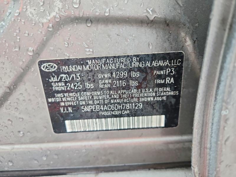 Aukcja sprzedaży 2013 Hyundai Sonata, vin: 5NPEB4AC6DH781129, numer aukcji: 54608236