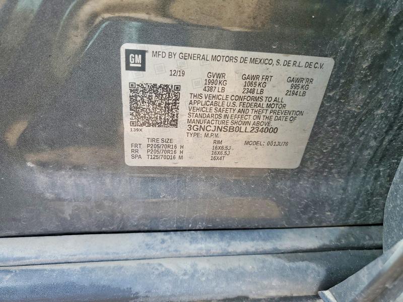 Продажа на аукционе авто 2020 Chevrolet Trax, vin: 3GNCJNSB0LL234000, номер лота: 53690266