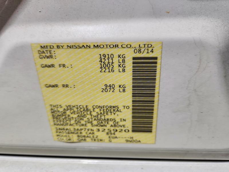 Aukcja sprzedaży 2015 Nissan Altima, vin: 1N4AL3AP7FN325920, numer aukcji: 52432626