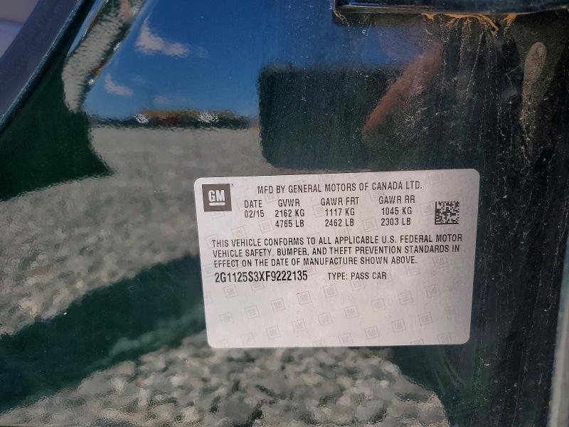 Aukcja sprzedaży 2015 Chevrolet Impala, vin: 2G1125S3XF9222135, numer aukcji: 53612586