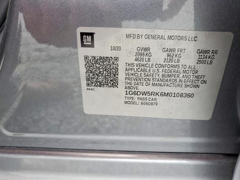 55370426 :رقم المزاد ، 1G6DW5RK6M0108360 vin ، 2021 Cadillac Ct5 مزاد بيع