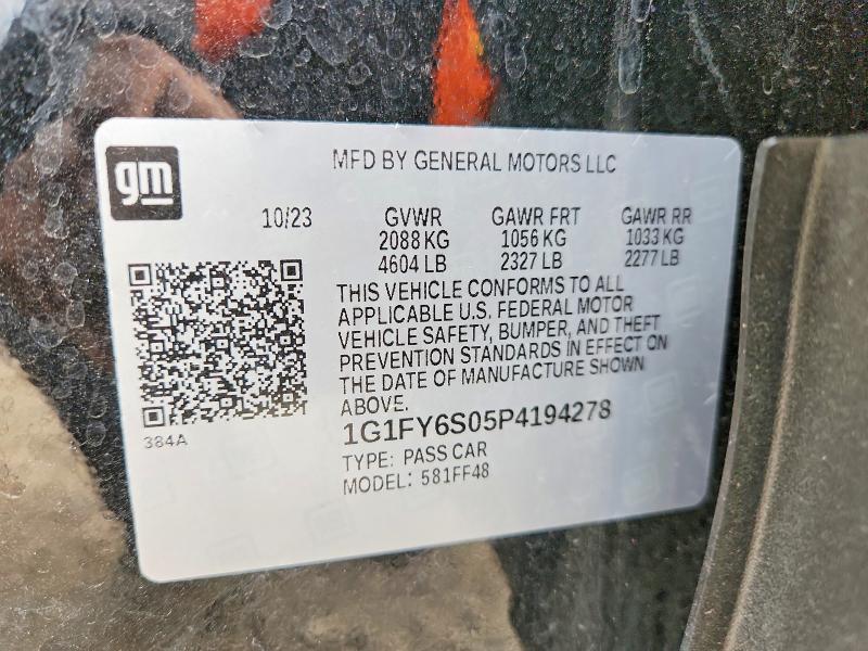 Продажа на аукционе авто 2023 Chevrolet Bolt, vin: 1G1FY6S05P4194278, номер лота: 51519936