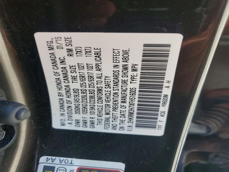 Aukcja sprzedaży 2015 Honda Cr-v, vin: 2HKRM3H7XFH516005, numer aukcji: 52420566