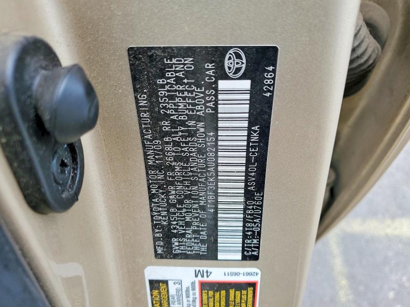 2010 Toyota Camry მანქანა იყიდება აუქციონზე, vin: 4T1BF3EK5AU082154, აუქციონის ნომერი: 52693866