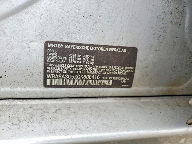 Продажа на аукционе авто 2016 Bmw 320, vin: WBA8A3C5XGK688416, номер лота: 53581726