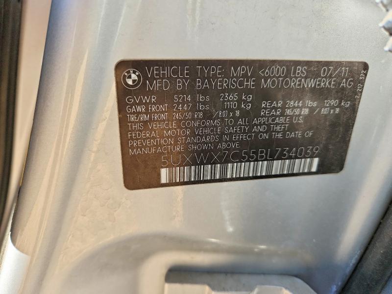 Продажа на аукционе авто 2011 Bmw X3, vin: 5UXWX7C55BL734039, номер лота: 52529246