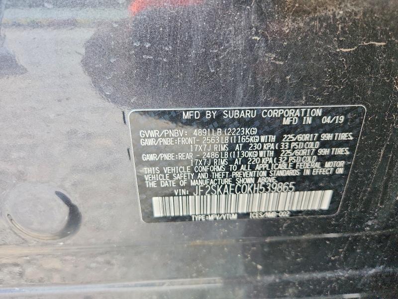 Aukcja sprzedaży 2019 Subaru Forester, vin: JF2SKAEC0KH539865, numer aukcji: 53770006