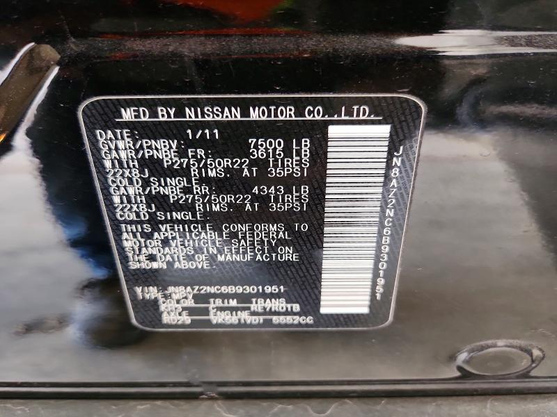 Продаж на аукціоні авто 2011 Infiniti Qx56, vin: JN8AZ2NC6B9301951, номер лоту: 52735876