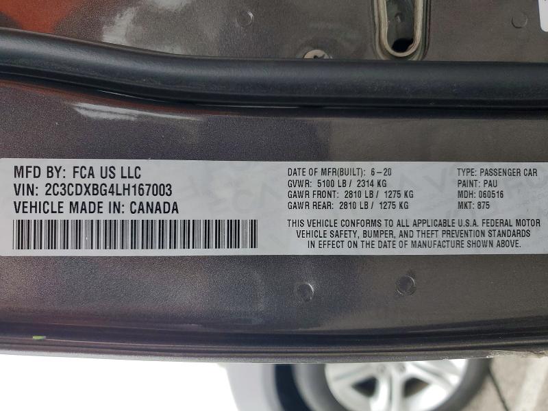 53271036 :رقم المزاد ، 2C3CDXBG4LH167003 vin ، 2020 Dodge Charger مزاد بيع