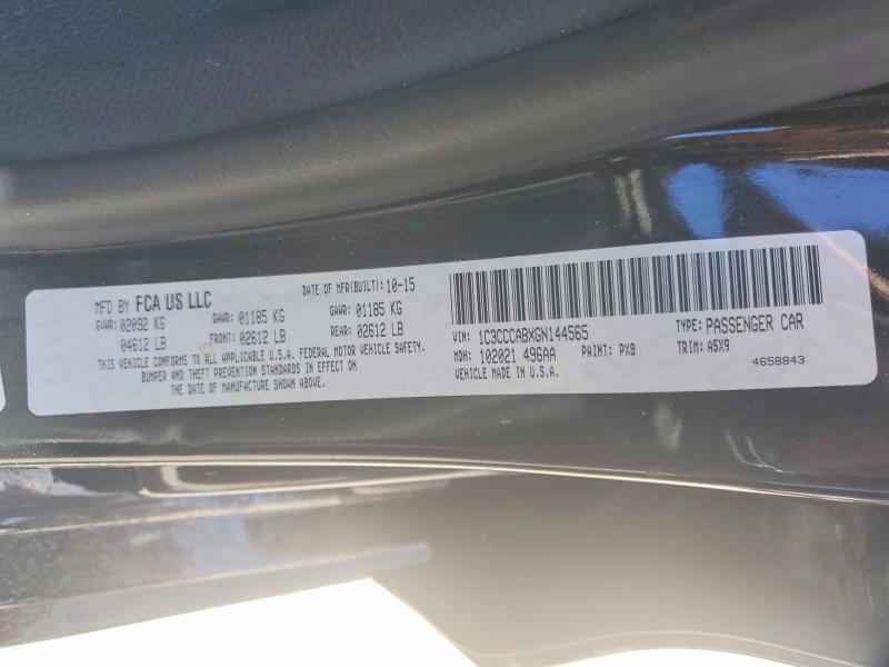 Продаж на аукціоні авто 2016 Chrysler 200, vin: 1C3CCCABXGN144565, номер лоту: 52892596