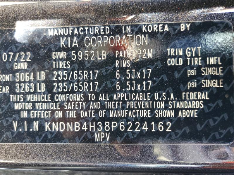 53575316 :رقم المزاد ، KNDNB4H38P6224162 vin ، 2023 Kia Carnival مزاد بيع