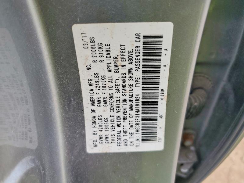 Aukcja sprzedaży 2017 Honda Accord, vin: 1HGCR2F31HA191824, numer aukcji: 52611276