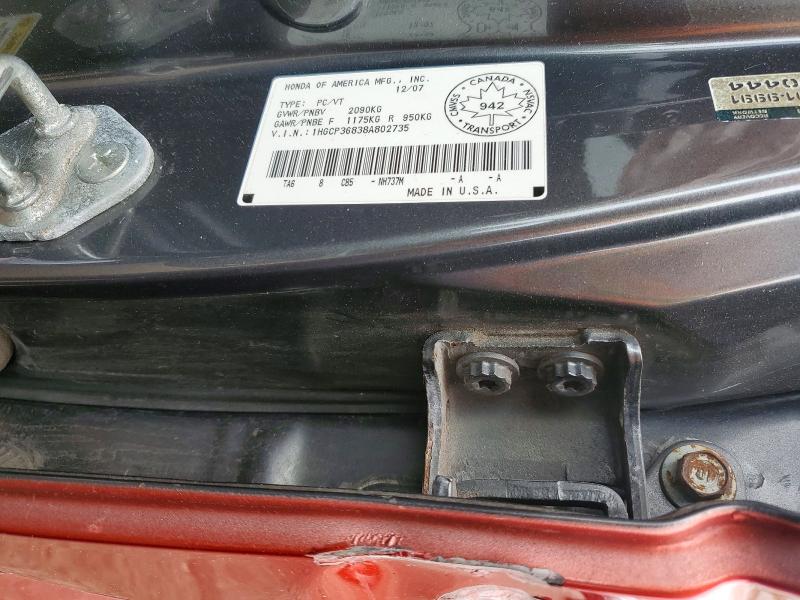 Aukcja sprzedaży 2008 Honda Accord, vin: 1HGCP36838A802735, numer aukcji: 54407586