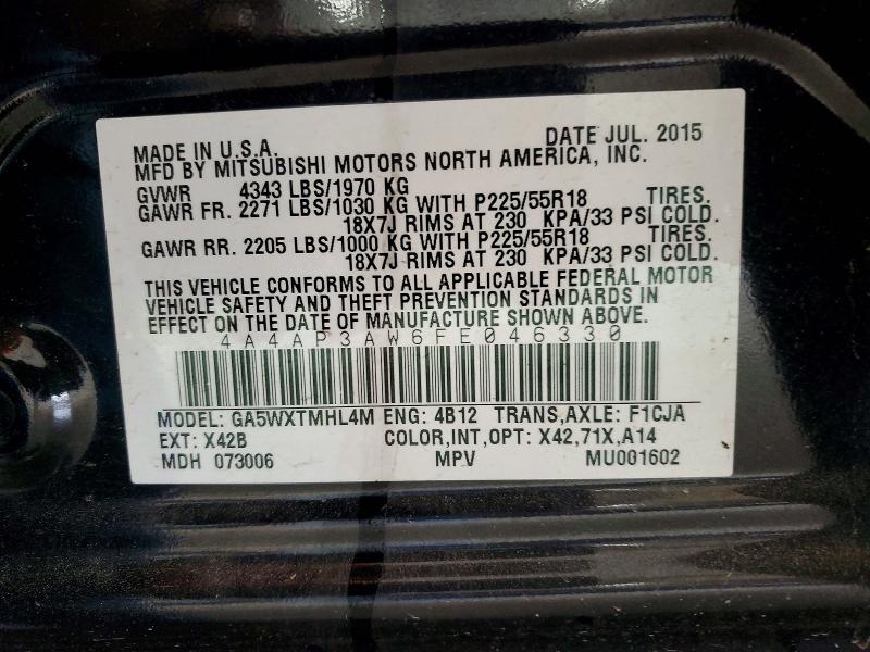 Продаж на аукціоні авто 2015 Mitsubishi Outlander Sport, vin: 4A4AP3AW6FE046330, номер лоту: 52185826