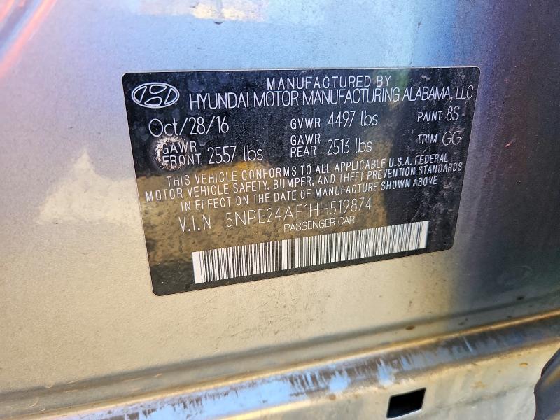 Продаж на аукціоні авто 2017 Hyundai Sonata, vin: 5NPE24AF1HH519874, номер лоту: 53883036