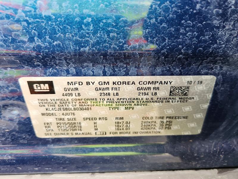 Продажа на аукционе авто 2020 Buick Encore, vin: KL4CJESB0LB030401, номер лота: 54223396