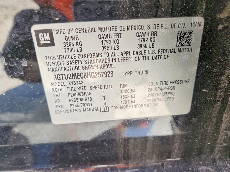 Продажа на аукционе авто 2017 Gmc Sierra, vin: 3GTU2MEC8HG257923, номер лота: 52704916