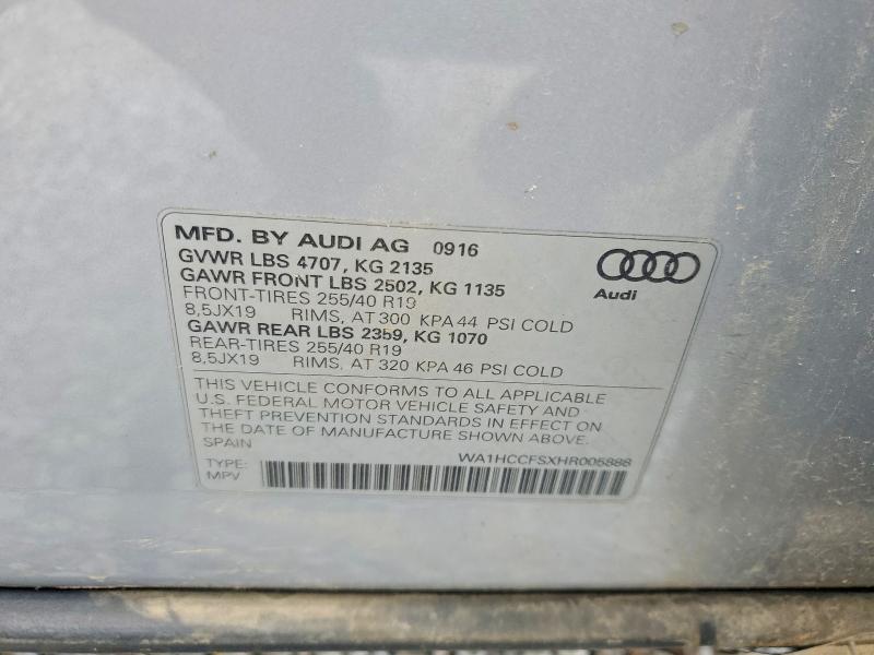 Aukcja sprzedaży 2017 Audi Q3, vin: WA1HCCFSXHR005888, numer aukcji: 52652976