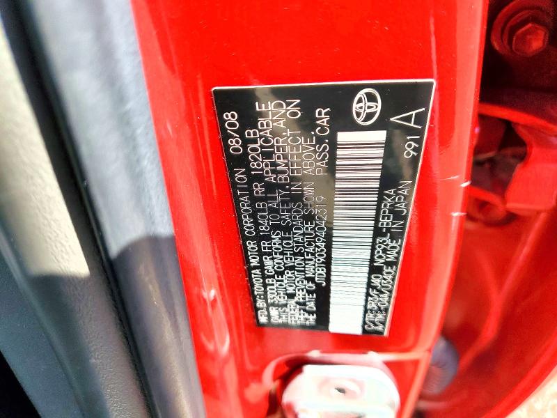 Продаж на аукціоні авто 2009 Toyota Yaris, vin: JTDBT903494042319, номер лоту: 53557536