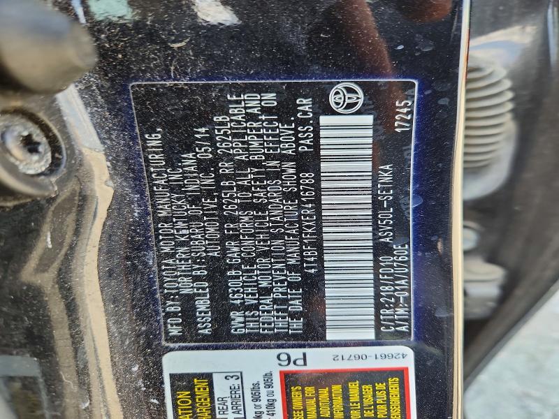 54309156 :رقم المزاد ، 4T4BF1FKXER416788 vin ، 2014 Toyota Camry مزاد بيع