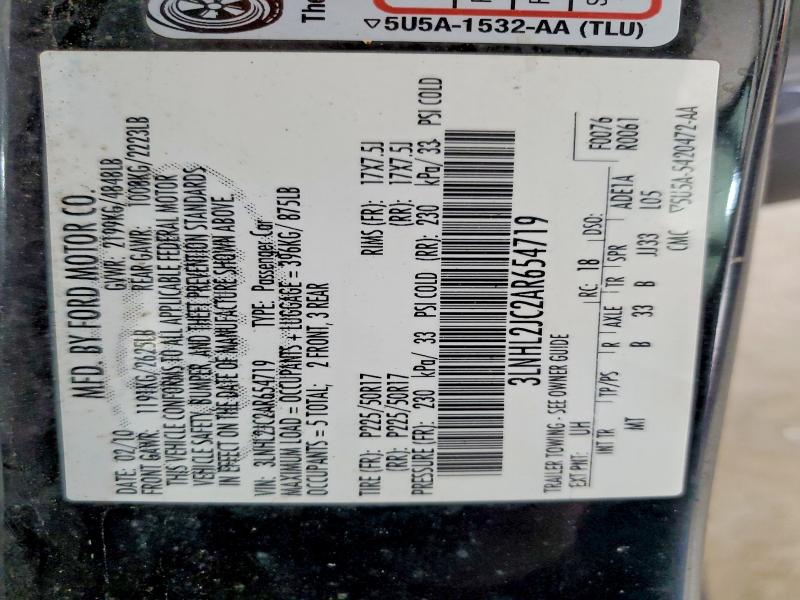 53957906 :رقم المزاد ، 3LNHL2JC2AR654719 vin ، 2010 Lincoln Mkz مزاد بيع