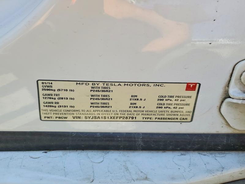 Продаж на аукціоні авто 2014 Tesla Model S, vin: 5YJSA1S1XEFP28791, номер лоту: 54547536