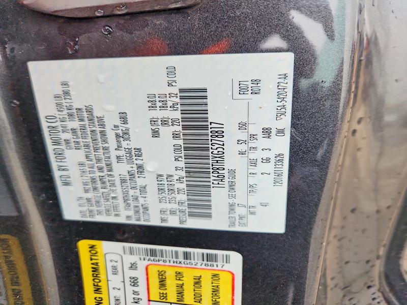55038026 :رقم المزاد ، 1FA6P8THXG5278817 vin ، 2016 Ford Mustang مزاد بيع