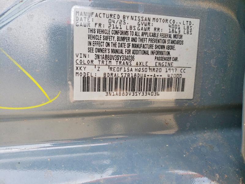 2025 Nissan Sentra მანქანა იყიდება აუქციონზე, vin: 3N1AB8DV3SY334036, აუქციონის ნომერი: 54922416