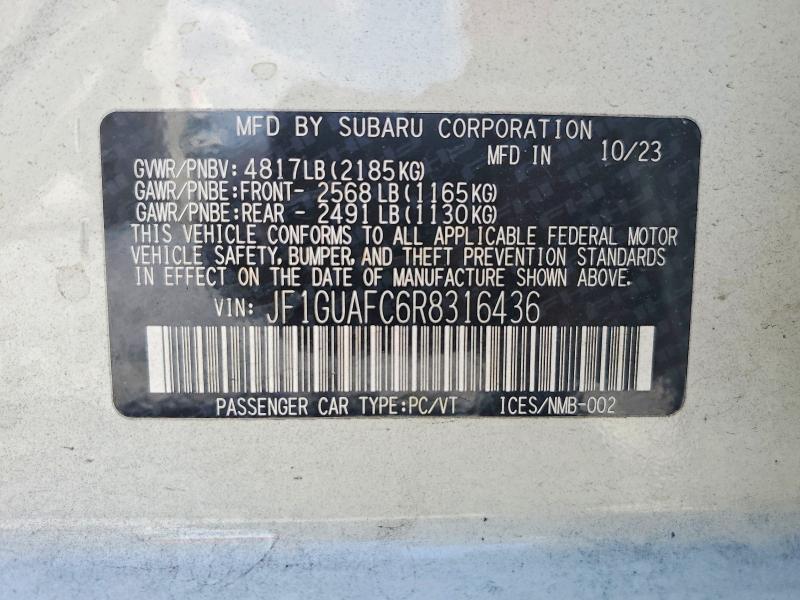 53736936 :رقم المزاد ، JF1GUAFC6R8316436 vin ، 2024 Subaru Impreza مزاد بيع