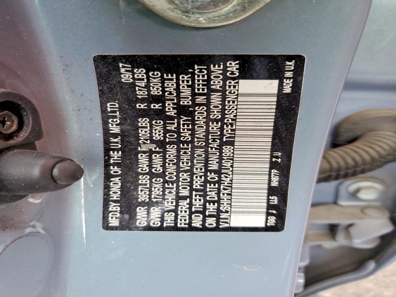 53460386 :رقم المزاد ، SHHFK7H42JU401989 vin ، 2018 Honda Civic مزاد بيع