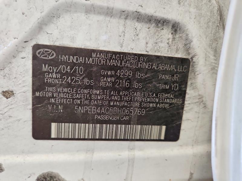53560136 :رقم المزاد ، 5NPEB4AC5BH065769 vin ، 2011 Hyundai Sonata مزاد بيع