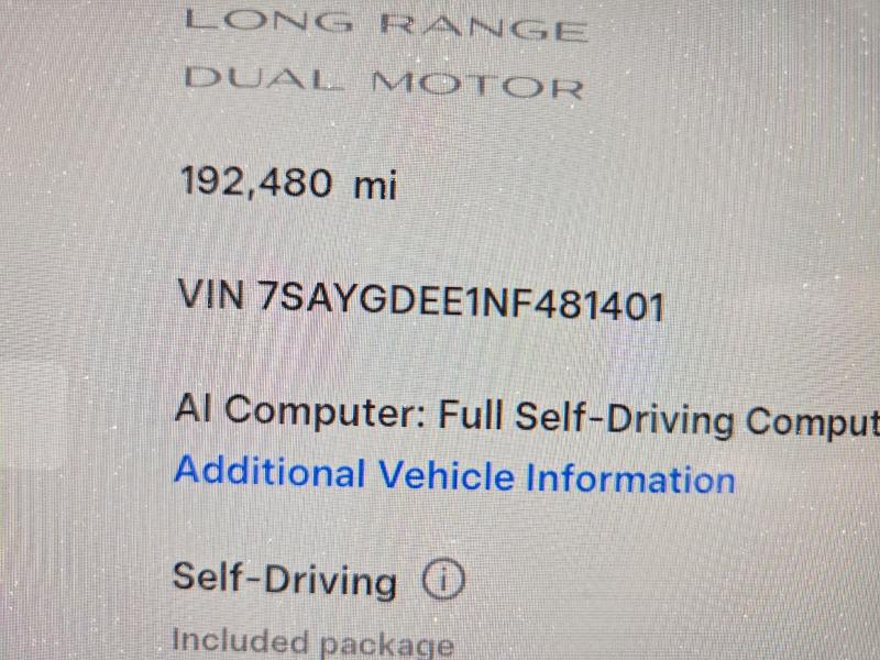 Продажа на аукционе авто 2022 Tesla Model Y, vin: 7SAYGDEE1NF481401, номер лота: 52694696
