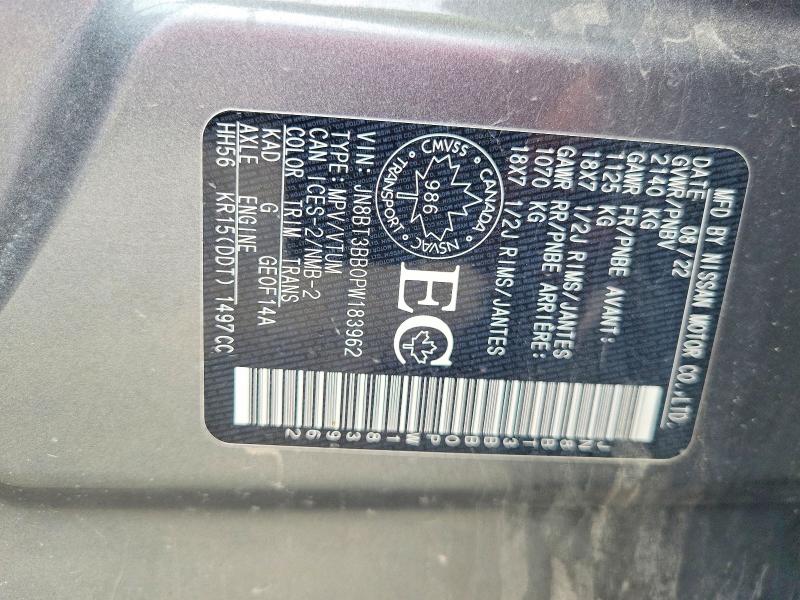 Продажа на аукционе авто 2023 Nissan Rogue, vin: JN8BT3BB0PW183962, номер лота: 53757336