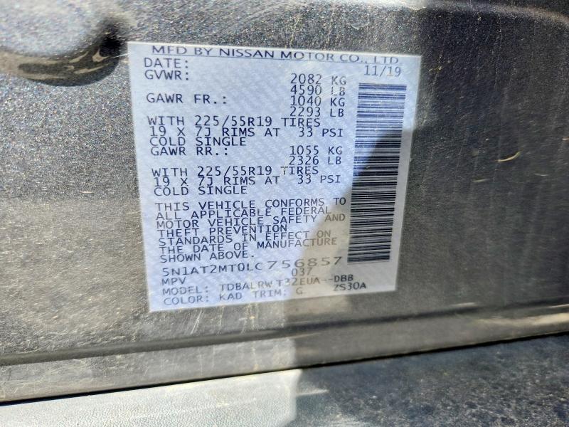 Продажа на аукционе авто 2020 Nissan Rogue, vin: 5N1AT2MT0LC756857, номер лота: 52825146