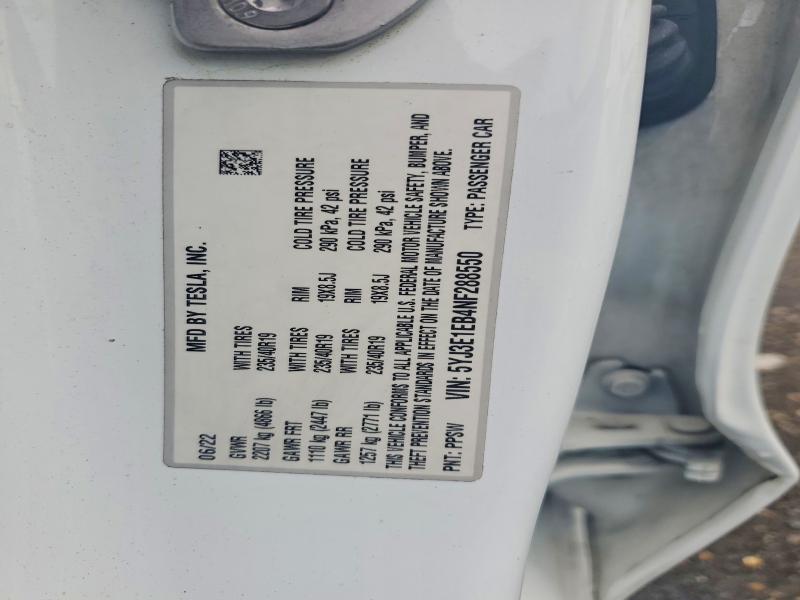 Продажа на аукционе авто 2022 Tesla Model 3, vin: 5YJ3E1EB4NF288550, номер лота: 54483316