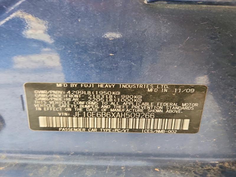 Продаж на аукціоні авто 2010 Subaru Impreza, vin: JF1GE6B6XAH509266, номер лоту: 53452746