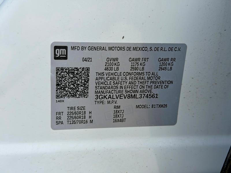 Продаж на аукціоні авто 2021 Gmc Terrain, vin: 3GKALVEV8ML374561, номер лоту: 54538176