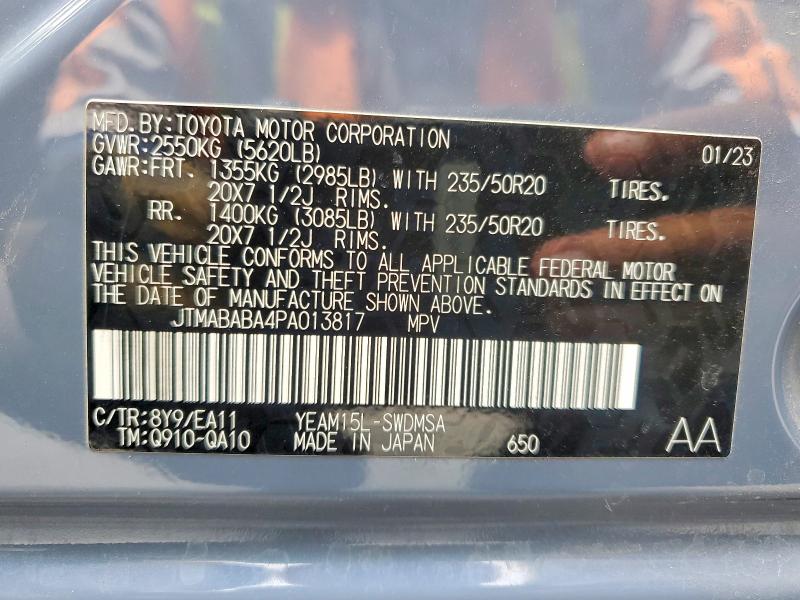 2023 Subaru Solterra მანქანა იყიდება აუქციონზე, vin: JTMABABA4PA013817, აუქციონის ნომერი: 54295656