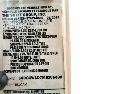 Продажа на аукционе авто 2021 Isuzu Npr Hd, vin: 54DC4W1D7MS205438, номер лота: 50482996