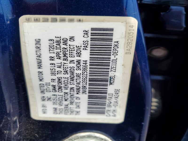 Aukcja sprzedaży 2002 Toyota Corolla Sedan 2wd, vin: 1NXBR12E62Z586644, numer aukcji: 54726916