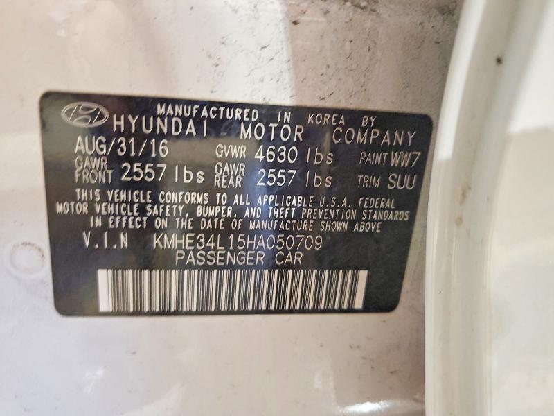 Aukcja sprzedaży 2017 Hyundai Sonata Hybrid, vin: KMHE34L15HA050709, numer aukcji: 53588136